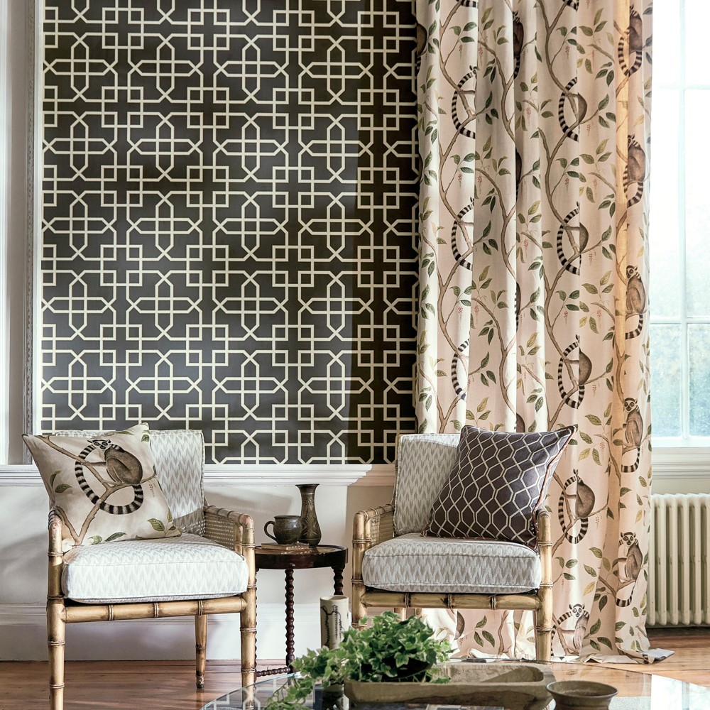 Hampton Trellis Wallpaper 216662 by Sanderson in Charcoal Grey